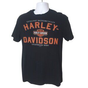 Harley-Davidson Mens Graphic Tee M Black Cotton Moto Legendy Ride Motorcycle